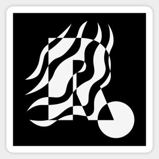 Minimal Abstract Wavy Typography Design Sticker